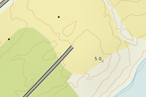 Kartbilde fra WMS-tjeneste av avviket