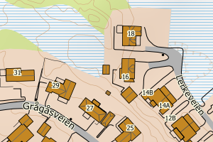 Kartbilde fra WMS-tjeneste av avviket