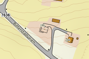 Kartbilde fra WMS-tjeneste av avviket