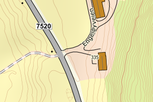 Kartbilde fra WMS-tjeneste av avviket