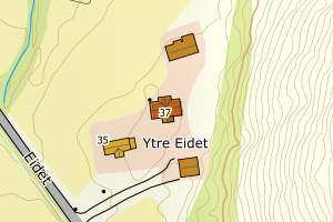 Kartbilde fra WMS-tjeneste av avviket
