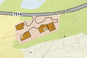 Kartbilde fra WMS-tjeneste av avviket