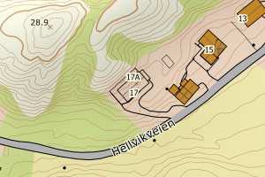Kartbilde fra WMS-tjeneste av avviket