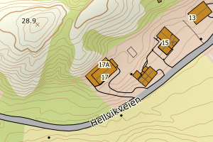 Kartbilde fra WMS-tjeneste av avviket