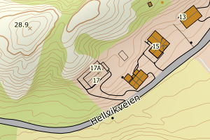 Kartbilde fra WMS-tjeneste av avviket