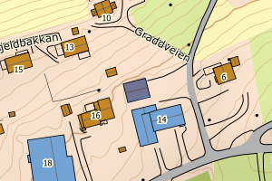 Kartbilde fra WMS-tjeneste av avviket