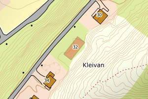Kartbilde fra WMS-tjeneste av avviket