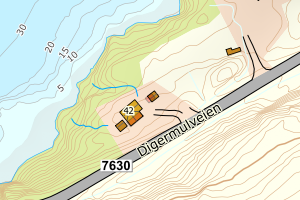 Kartbilde fra WMS-tjeneste av avviket