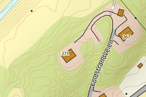 Kartbilde fra WMS-tjeneste av avviket