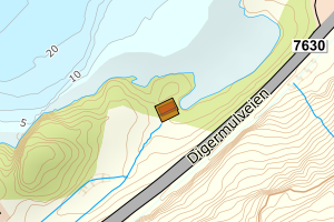 Kartbilde fra WMS-tjeneste av avviket