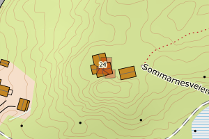 Kartbilde fra WMS-tjeneste av avviket