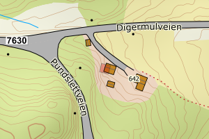 Kartbilde fra WMS-tjeneste av avviket