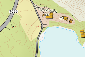 Kartbilde fra WMS-tjeneste av avviket