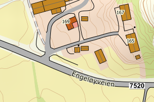 Kartbilde fra WMS-tjeneste av avviket