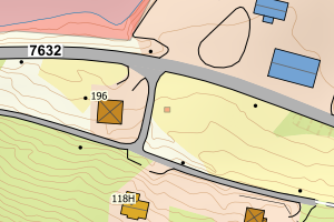 Kartbilde fra WMS-tjeneste av avviket