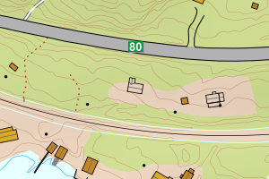 Kartbilde fra WMS-tjeneste av avviket