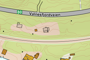 Kartbilde fra WMS-tjeneste av avviket