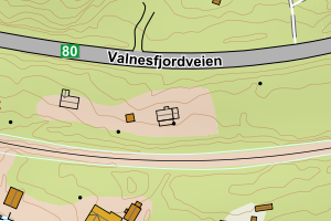 Kartbilde fra WMS-tjeneste av avviket