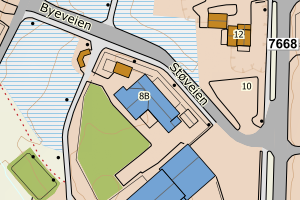 Kartbilde fra WMS-tjeneste av avviket