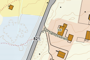 Kartbilde fra WMS-tjeneste av avviket