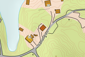 Kartbilde fra WMS-tjeneste av avviket