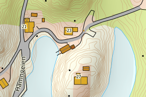 Kartbilde fra WMS-tjeneste av avviket