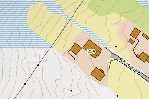 Kartbilde fra WMS-tjeneste av avviket