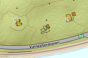 Kartbilde fra WMS-tjeneste av avviket