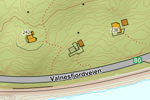 Kartbilde fra WMS-tjeneste av avviket