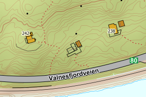 Kartbilde fra WMS-tjeneste av avviket