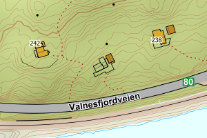 Kartbilde fra WMS-tjeneste av avviket