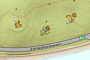 Kartbilde fra WMS-tjeneste av avviket