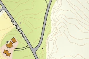 Kartbilde fra WMS-tjeneste av avviket