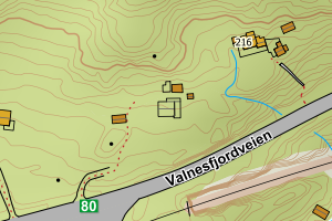 Kartbilde fra WMS-tjeneste av avviket