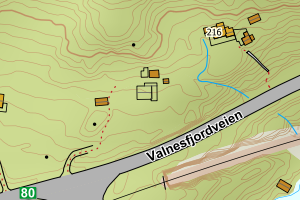 Kartbilde fra WMS-tjeneste av avviket