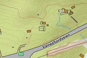 Kartbilde fra WMS-tjeneste av avviket
