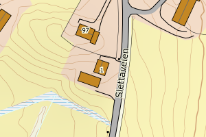 Kartbilde fra WMS-tjeneste av avviket