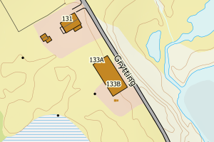 Kartbilde fra WMS-tjeneste av avviket