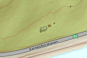 Kartbilde fra WMS-tjeneste av avviket