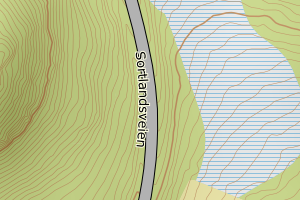 Kartbilde fra WMS-tjeneste av avviket