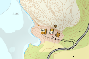 Kartbilde fra WMS-tjeneste av avviket