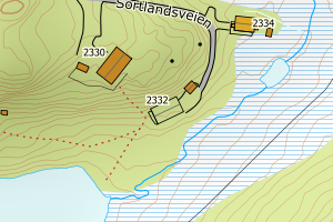 Kartbilde fra WMS-tjeneste av avviket