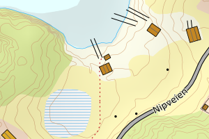 Kartbilde fra WMS-tjeneste av avviket