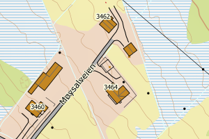 Kartbilde fra WMS-tjeneste av avviket