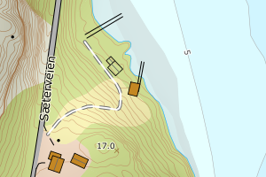 Kartbilde fra WMS-tjeneste av avviket