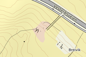 Kartbilde fra WMS-tjeneste av avviket