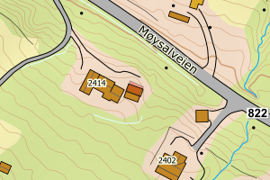 Kartbilde fra WMS-tjeneste av avviket
