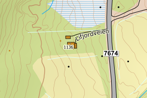 Kartbilde fra WMS-tjeneste av avviket