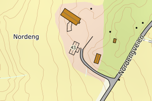 Kartbilde fra WMS-tjeneste av avviket