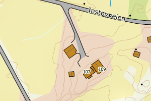 Kartbilde fra WMS-tjeneste av avviket